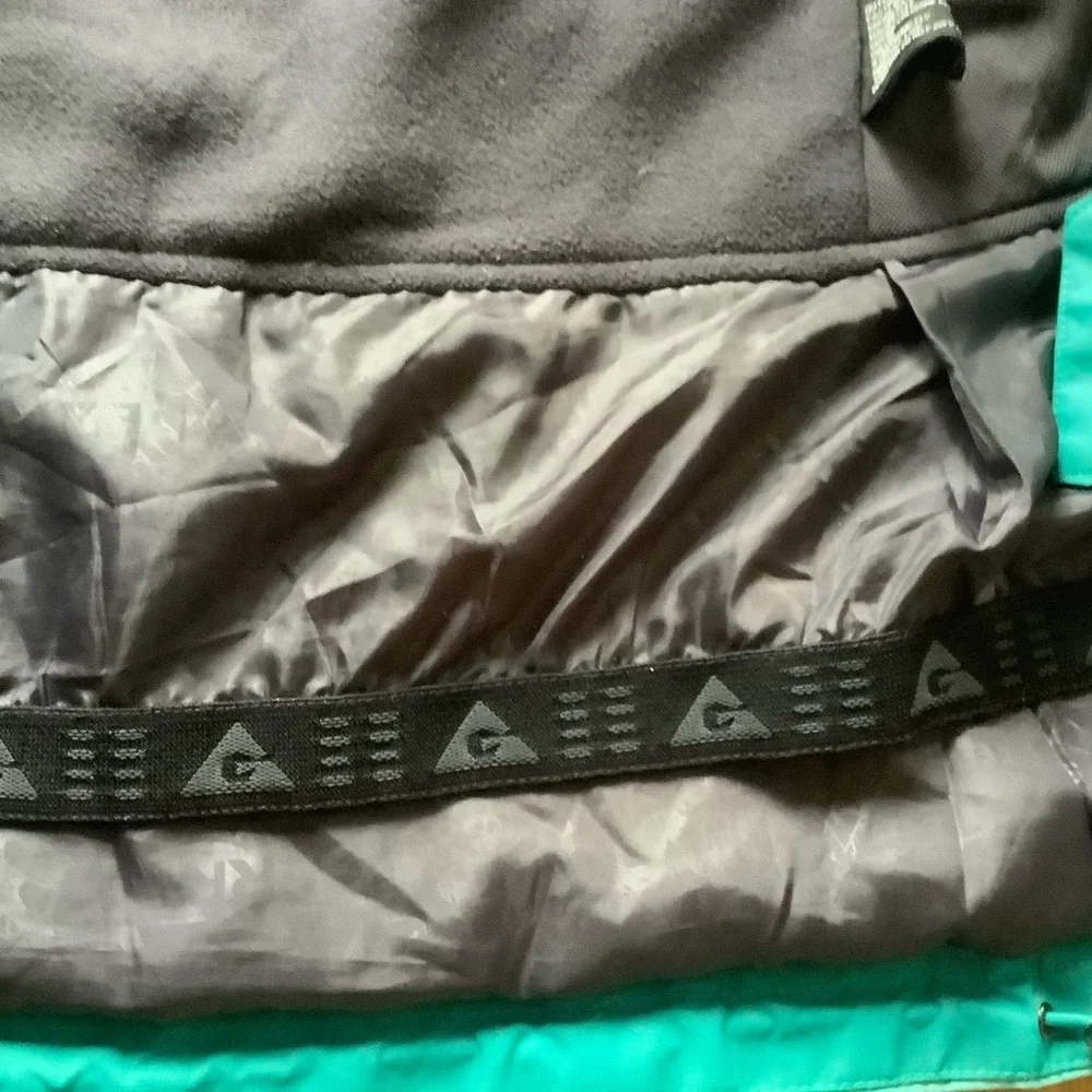 Gerry fleece lined winter jacket large green hiking outdoor coat parka size L